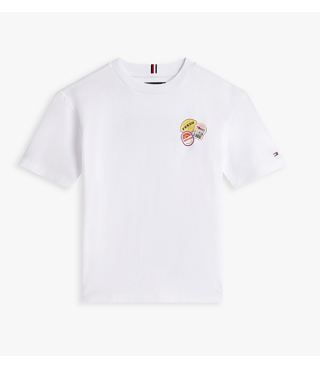 Tommy Hilfiger STICKER PRINT GRAPHIC TEE WHITE