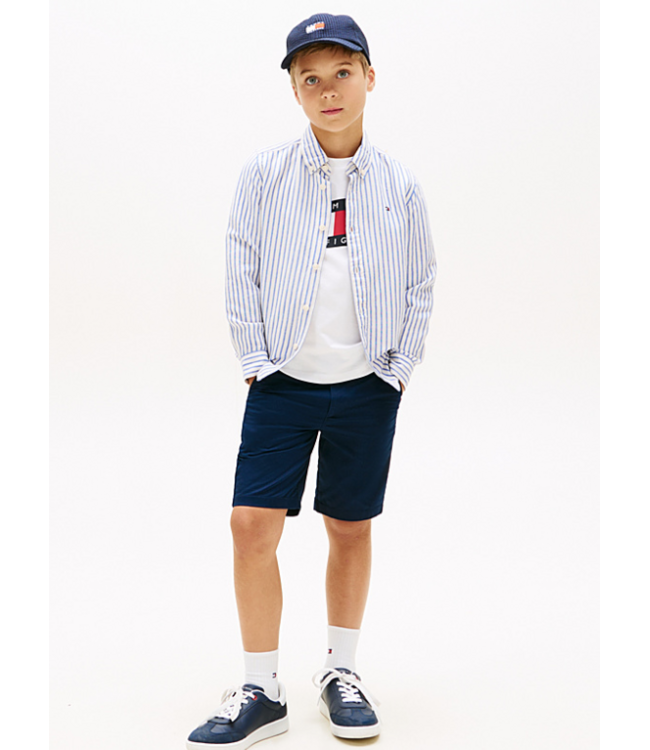 Tommy Hilfiger LINEN BLEND STRIPED SHIRT EMPIRE BLUE STRIPE