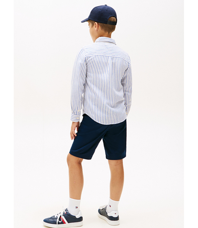 Tommy Hilfiger LINEN BLEND STRIPED SHIRT EMPIRE BLUE STRIPE