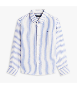 Tommy Hilfiger LINEN BLEND STRIPED SHIRT EMPIRE BLUE STRIPE