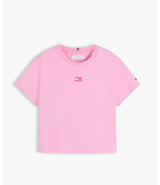 Tommy Hilfiger TONAL FLAG TEE S/S Pink Daisy