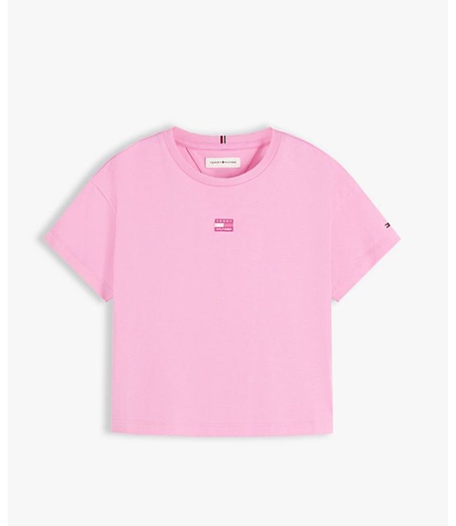 Tommy Hilfiger TONAL FLAG TEE S/S Pink Daisy