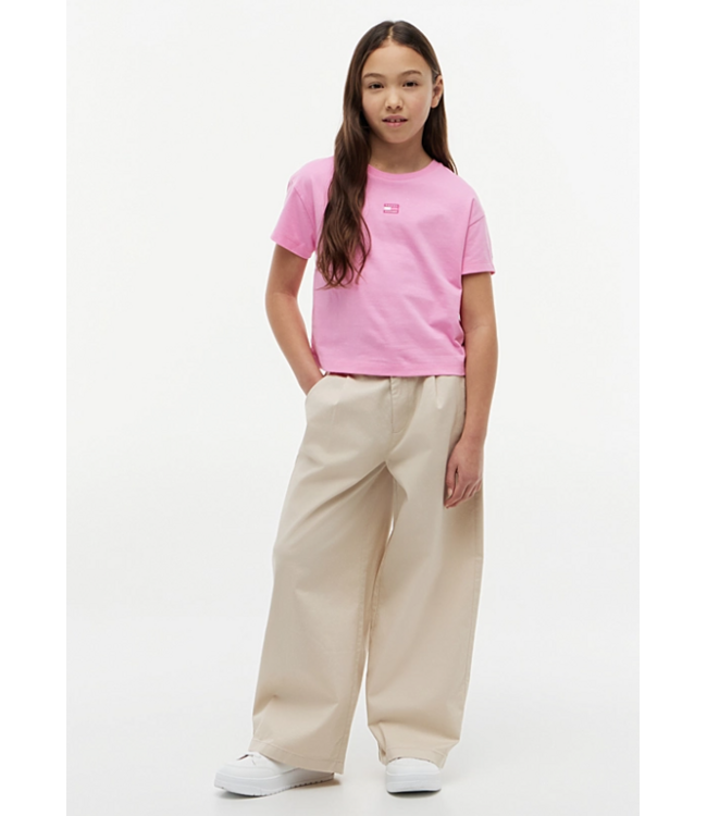Tommy Hilfiger TONAL FLAG TEE S/S Pink Daisy