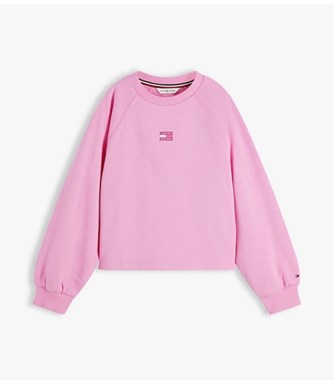 Tommy Hilfiger TONAL FLAG RAGLAN SWEATER Pink Daisy