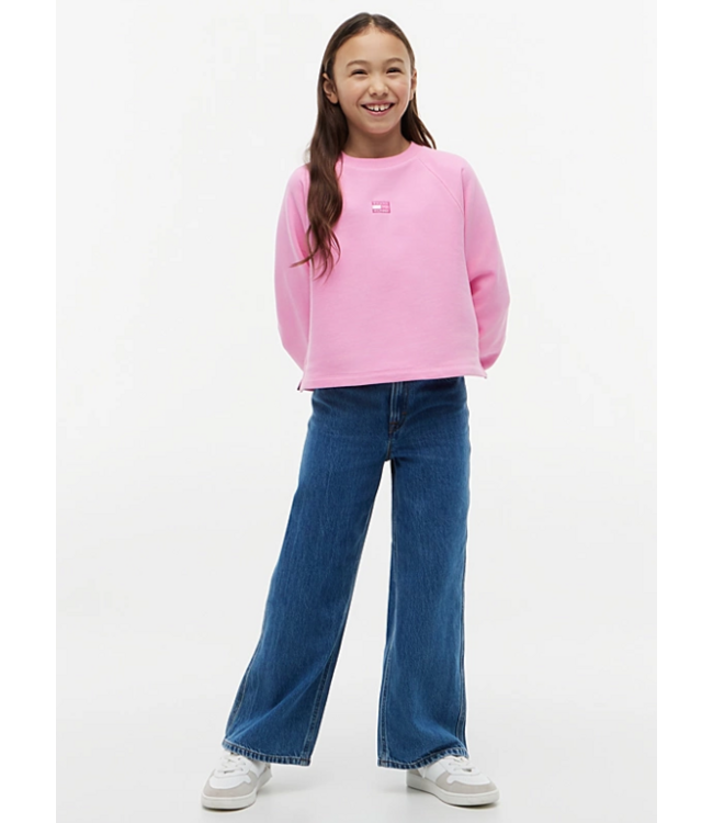 Tommy Hilfiger TONAL FLAG RAGLAN SWEATER Pink Daisy