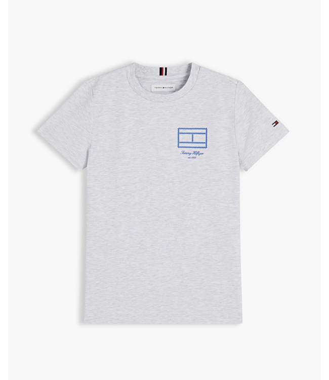 Tommy Hilfiger OUTLINE FLAG GRAPHIC T-SHIRT Light Grey Heather