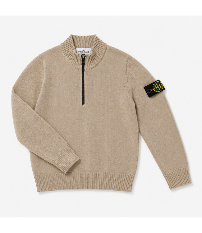 STONE ISLAND WOOL/CASHMERE HALFZIP DESERT SAND