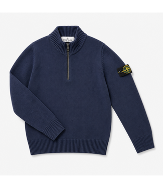 STONE ISLAND WOOL/CASHMERE HALFZIP NAVY BLUE