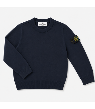 STONE ISLAND WOOL CREWNECK SWEATER NAVY BLUE