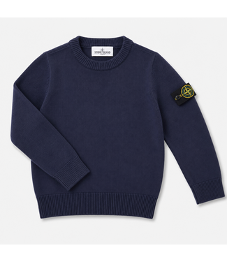 STONE ISLAND WOOL/CASHMERE CREWNECK SWEATER NAVY BLUE