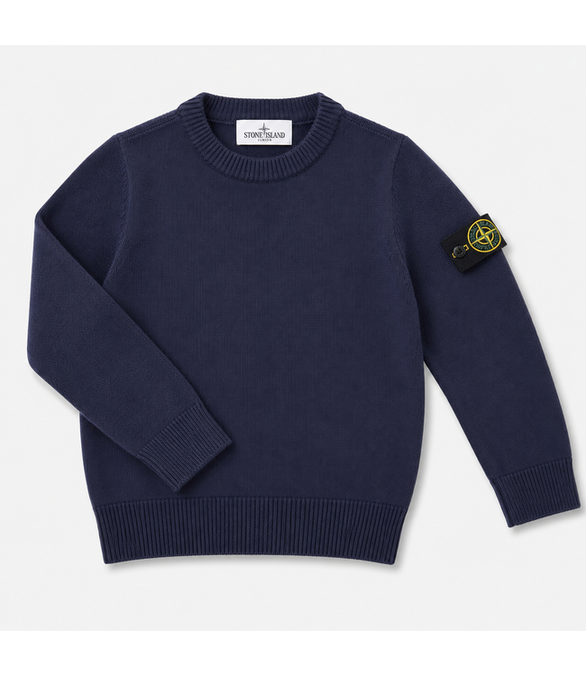 STONE ISLAND WOOL/CASHMERE CREWNECK SWEATER NAVY BLUE