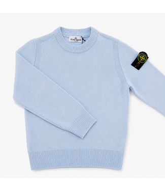 STONE ISLAND WOOL/CASHMERE CREW NECK POWDER BLUE