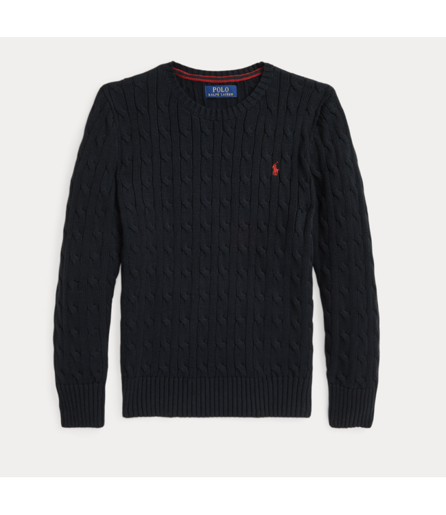 Ralph Lauren CABLE CN SWEATER POLO BLACK/C3807