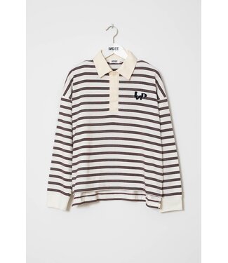 INDEE POLO RUGBY T SHIRT W/STRIPES MERLOT RED