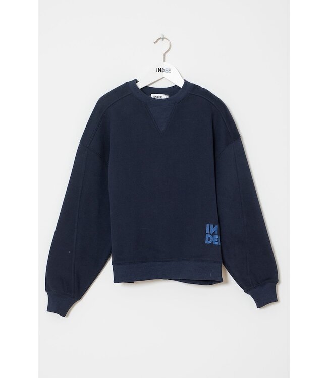 INDEE ROUND NECK SWEAT SHIRT NAVY