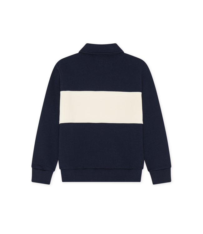 Les Deux Zipper Rugby Sweatshirt DARK NAVY