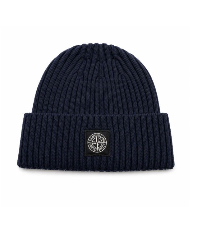 STONE ISLAND BEANIE NAVY BLUE