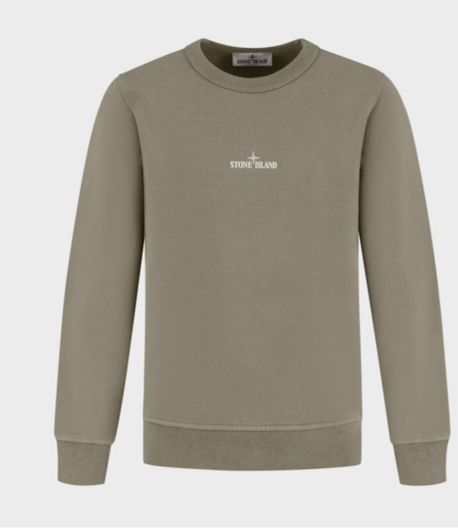 STONE ISLAND SWEATER BACKPRINT BROWN