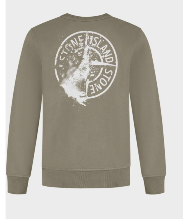 STONE ISLAND SWEATER BACKPRINT BROWN