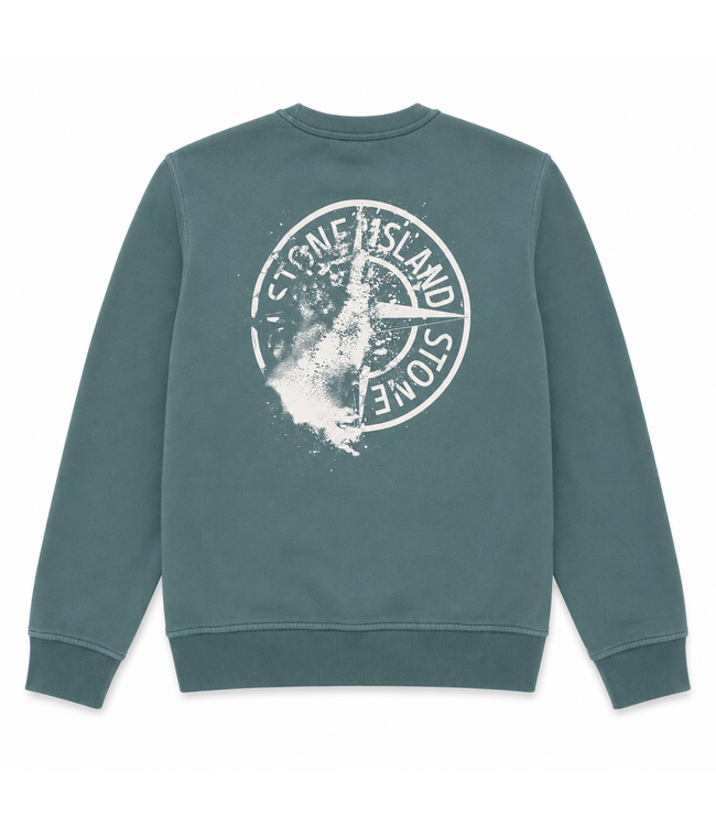 STONE ISLAND SWEATER BACKPRINT ASH BLUE