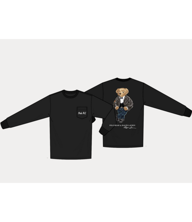 Ralph Lauren LONGSLEEVE BACKPRINT BEAR POLO BLACK