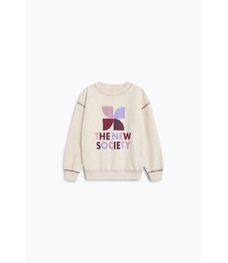 The New Society TNS Logo Sweatshirt Whisper White Melange Multicolor
