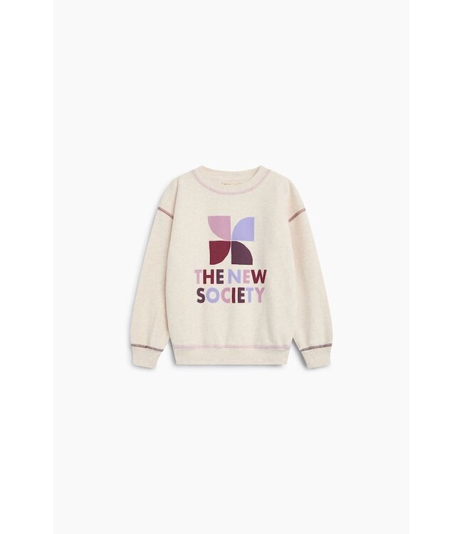 The New Society TNS Logo Sweatshirt Whisper White Melange Multicolor