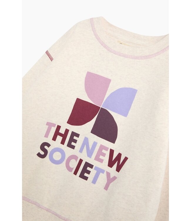The New Society TNS Logo Sweatshirt Whisper White Melange Multicolor