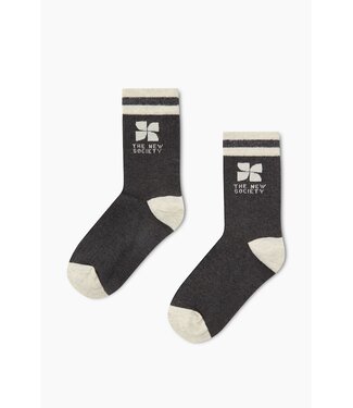 The New Society TNS Logo Socks Dark Grey Melange
