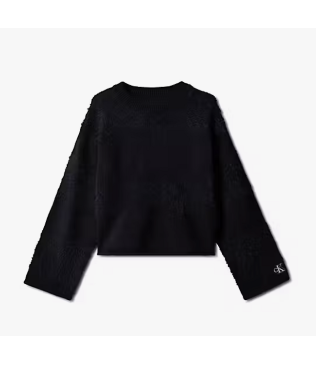 Calvin Klein CROPPED STRIPE SWEATER Pvh Black