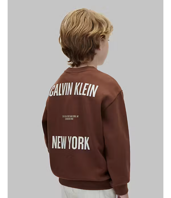 Calvin Klein BACK PRINT CN SWEATER Rocky Road