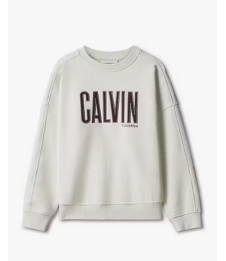 Calvin Klein CALVIN APPLIQUE CN SWEATER Turtledove