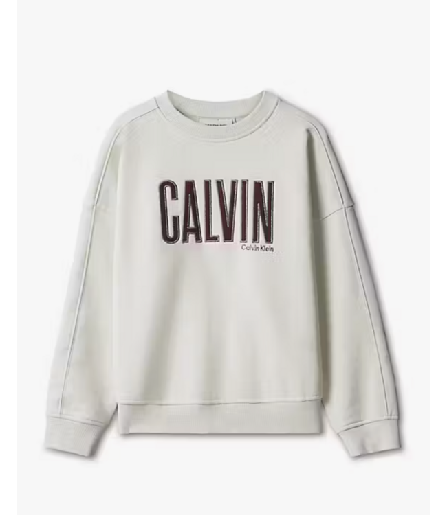 Calvin Klein CALVIN APPLIQUE CN SWEATER Turtledove