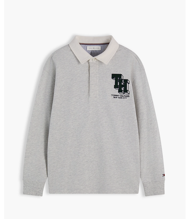 Tommy Hilfiger TH RUGBY POLO LS Light Grey Heather