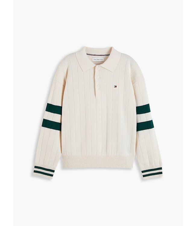 Tommy Hilfiger KNITTED POLO SWEATER Ivory Petal
