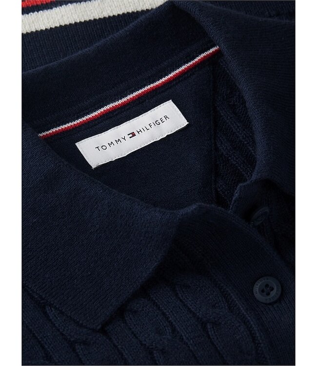 Tommy Hilfiger CABLE POLO NECK SWEAter Dark Blue