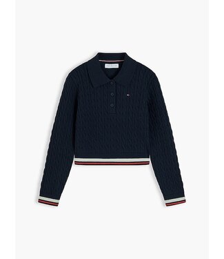 Tommy Hilfiger CABLE POLO NECK SWEAter Dark Blue