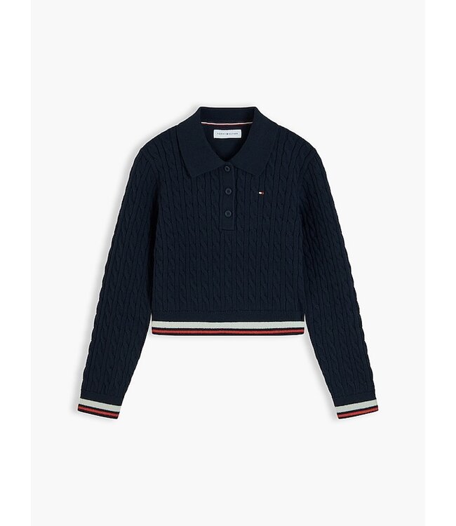 Tommy Hilfiger CABLE POLO NECK SWEAter Dark Blue