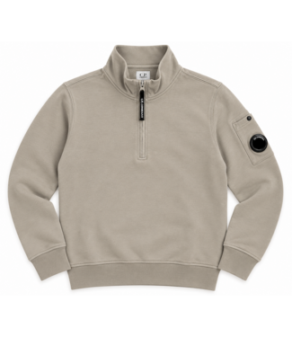 CP Company SWEATER WITH ZIP TAUPE GREY