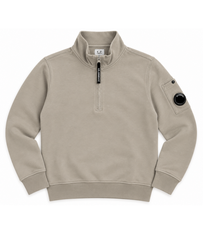 CP Company SWEATER WITH ZIP TAUPE GREY
