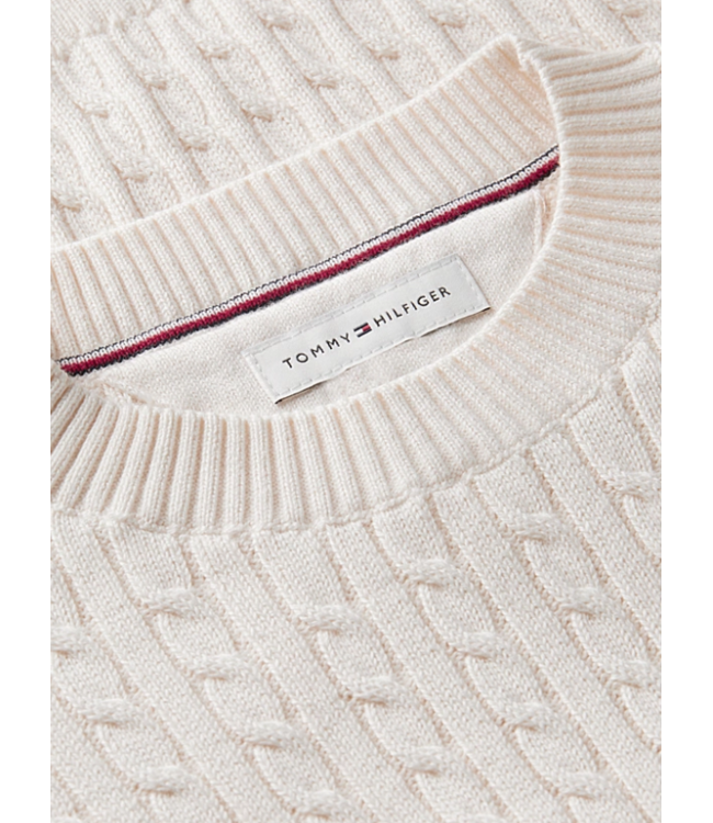Tommy Hilfiger Cable Cotton Knit Sweater Ivory Petal