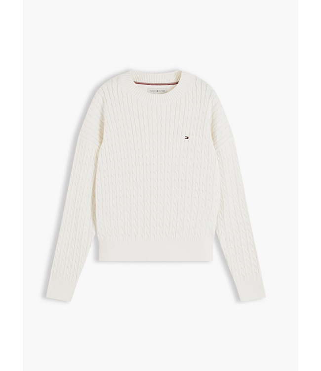 Tommy Hilfiger Cable Cotton Knit Sweater Ivory Petal