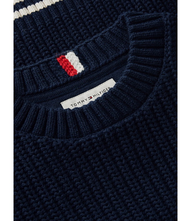 Tommy Hilfiger PLACED SLEEVE CABLE DARK BLUE
