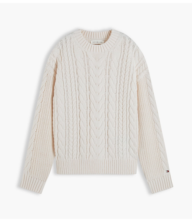 Tommy Hilfiger HEAVY COTTON CABLE SWEATER DARK BLUE