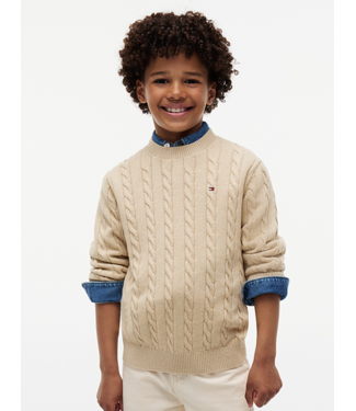 Tommy Hilfiger COTTON CABLE SWEATER Gentle Gold