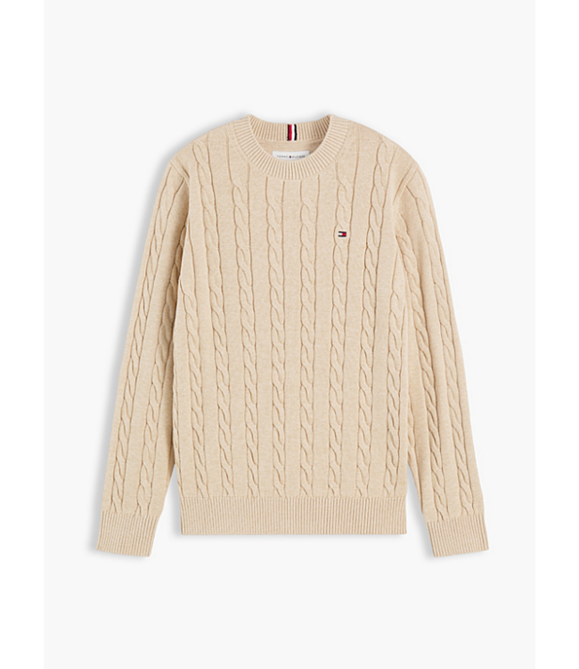 Tommy Hilfiger COTTON CABLE SWEATER Gentle Gold