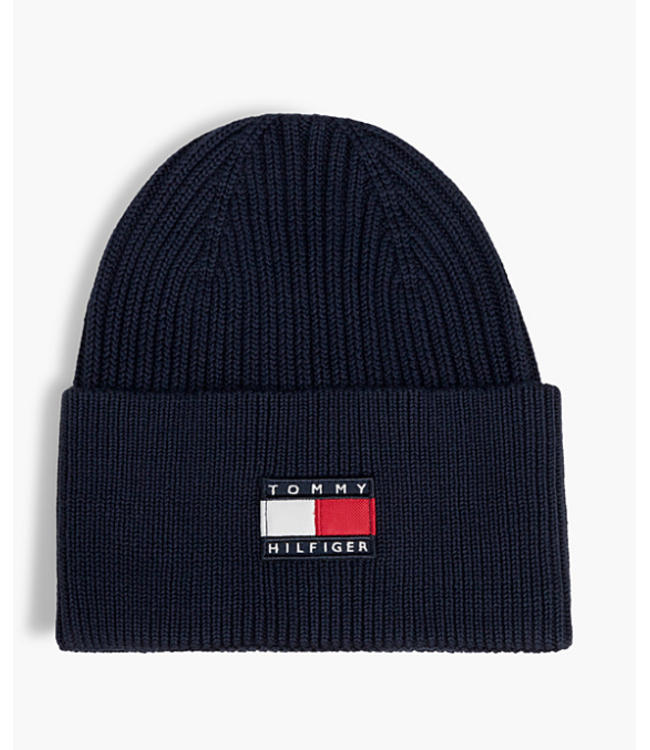Tommy Hilfiger HERITAGE FLAG BEANIE DARK BLUE