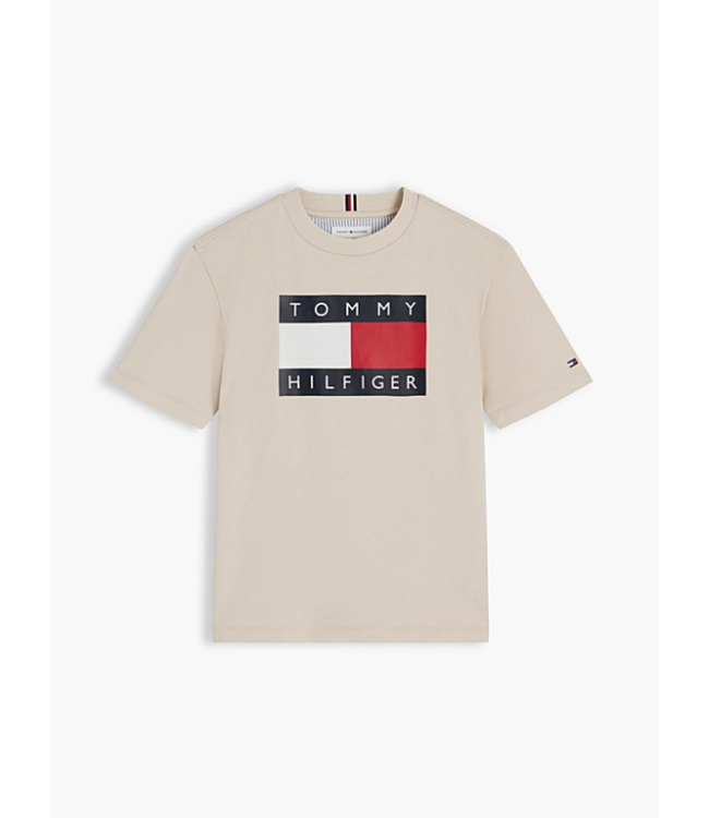 Tommy Hilfiger HERITAGE PRINTED FLAG T-SHIRT Classic Beige