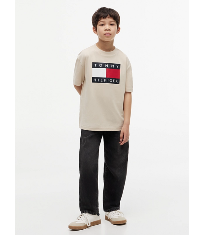 Tommy Hilfiger HERITAGE PRINTED FLAG T-SHIRT Classic Beige