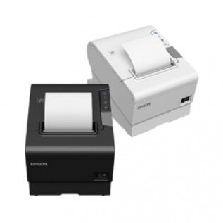 Epson bonprinter , direct thermisch, 7 dots/mm (180 dpi), mediabreedte (max): 58mm, 80 mm, printbreedte (max.): 72mm, 350 mm/s, USB, RS232, Ethernet, ESC/POS, ePOS, incl.: voeding, netsnoer (UK), kabel afdekking, papier breedte adapter, switch cover, zwart